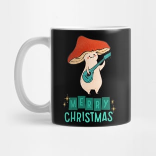 Retro mushroom playing guitar Mug